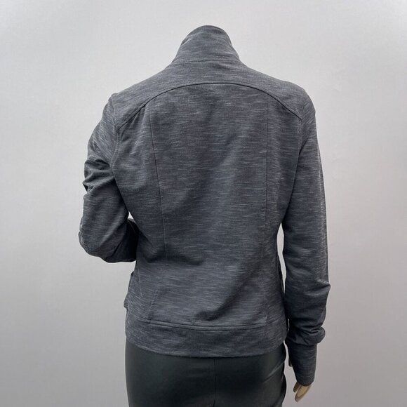 Athleta Womens Full-Zip Jacket Mock Neck‎ Cotton Blend Heather Gray Size Medium - Picture 7 of 10